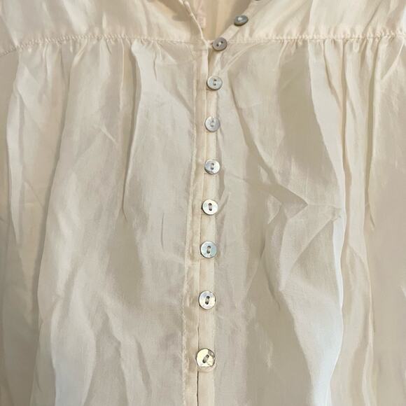 Free People NWT XS Live to Tell silk cream poet blouse - Picture 3 of 9